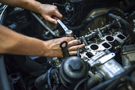 car being repaired