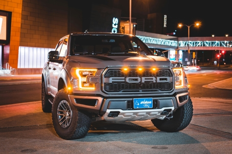 Ford truck at night