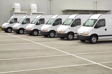 line of fleet vehicles